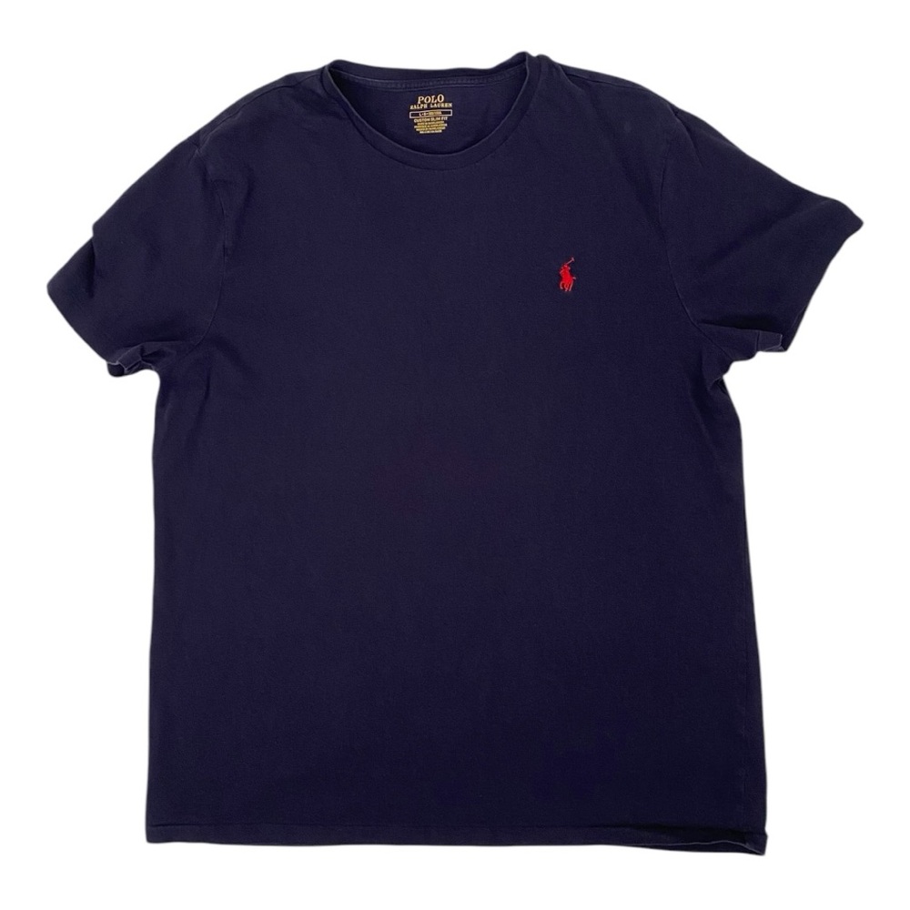 Polo Ralph Lauren Slim Fit Large Navy Blue Short Sleeve Shirt